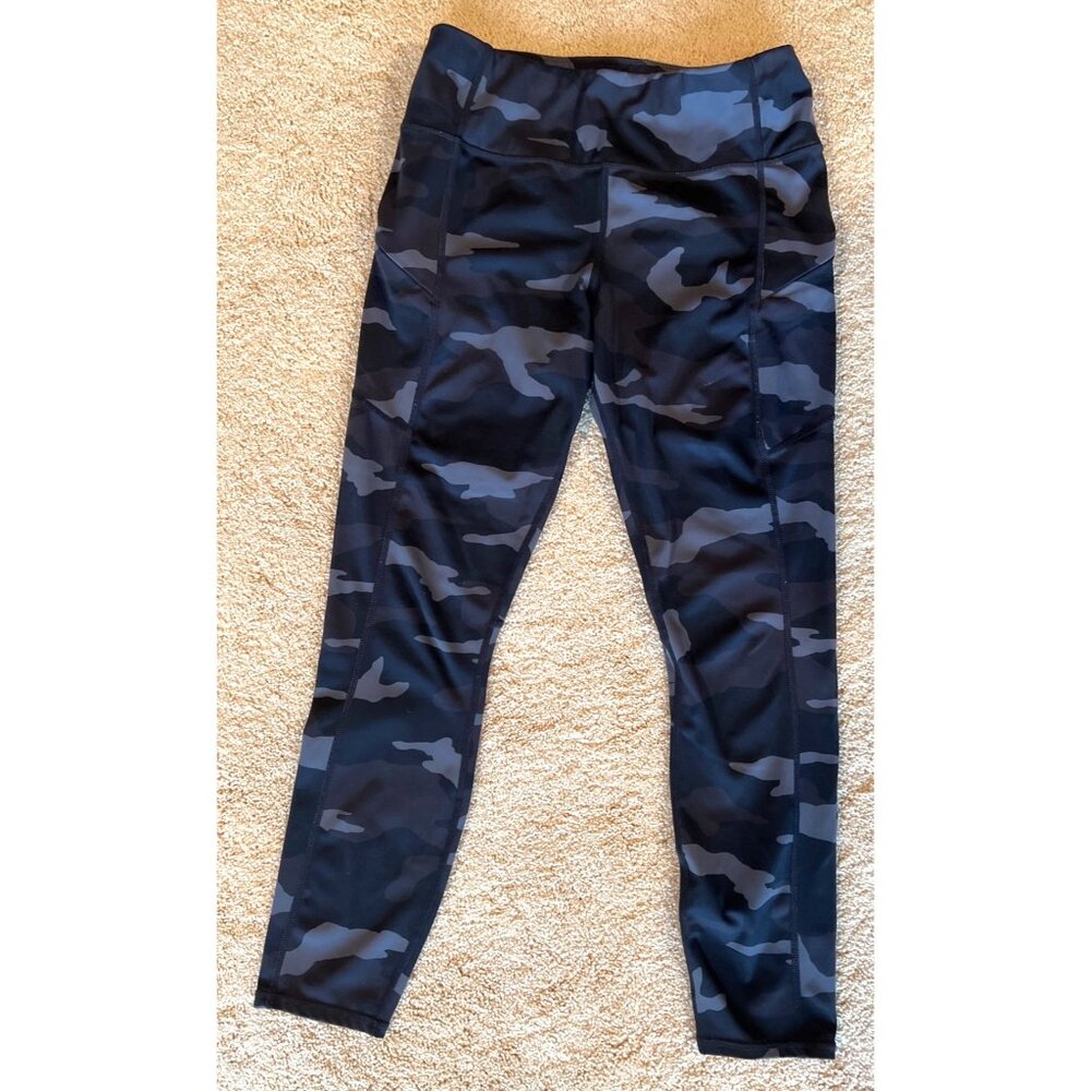 Athleta Womens Black Camo Leggings M - Polyester & Lycra Spandex